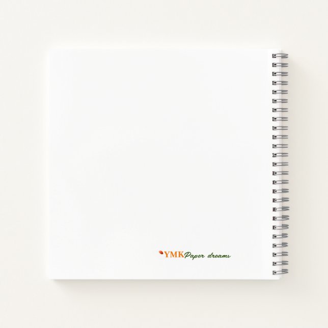 Carnet spiral blanc de 8,5 x 8,5 po (Dos)