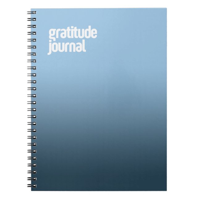 Carnet Spiral Bleu - "Journal de Gratitude" (Devant)