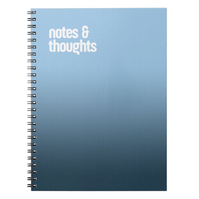 Carnet Spiral Bleu - Journal "Notes & Pensées" (Devant)