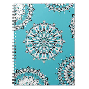 Carnet spiral bleu Mandala 2