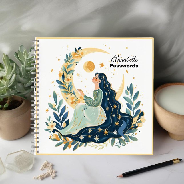 Carnet spiral Boho Moon Maiden (Créateur téléchargé)