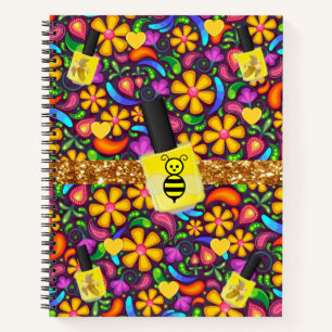 Carnet spiral Bumblebee jaune Floral