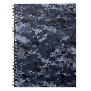 Carnet Spiral Camouflage Bleu Militaire Américain