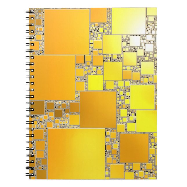 Carnet spiral carré jaune et orange (Devant)