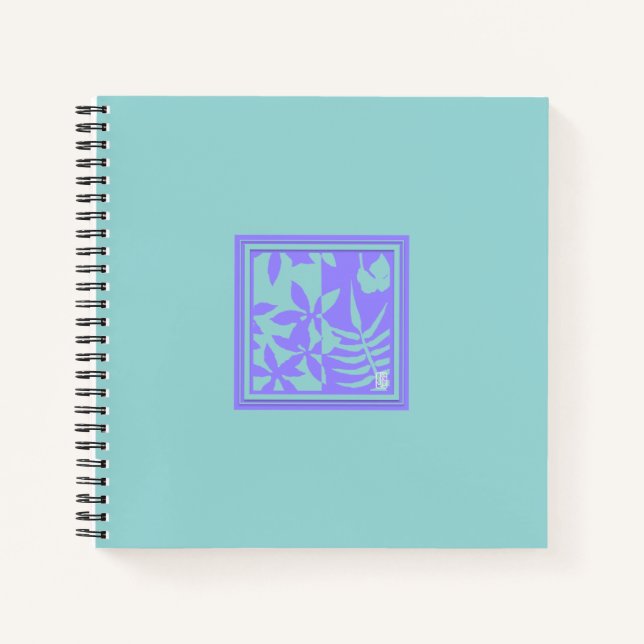 Carnet spiral Carré pour motif feuille (Devant)