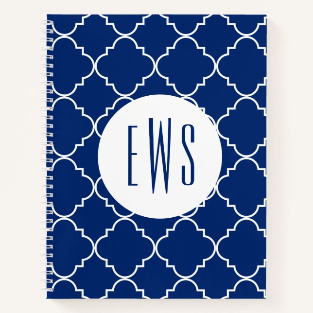 Carnet spiral Chic Monogramme Quatrefoil (Devant)