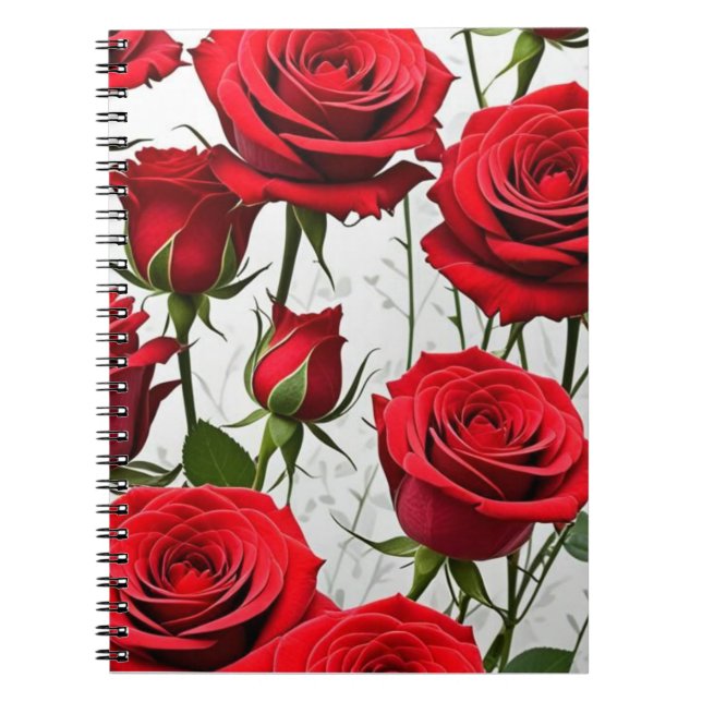 Carnet spiral classique de Roses rouges (Devant)