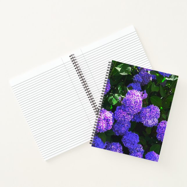 Carnet spiral classique violet réaliste Hydrangea (Intérieur)