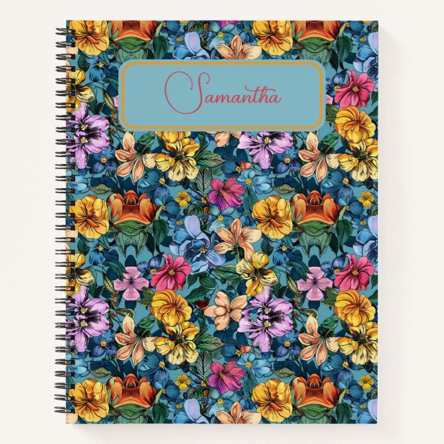 Carnet spiral d'abondance florale (Devant)
