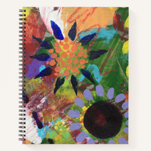 Carnet spiral dans la conception des fleurs Abstra