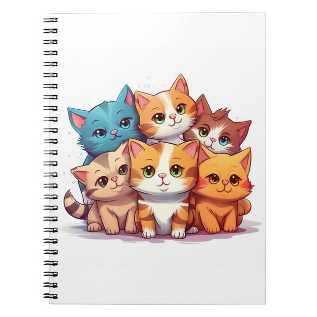 Carnet spiral de chats mignons (Devant)