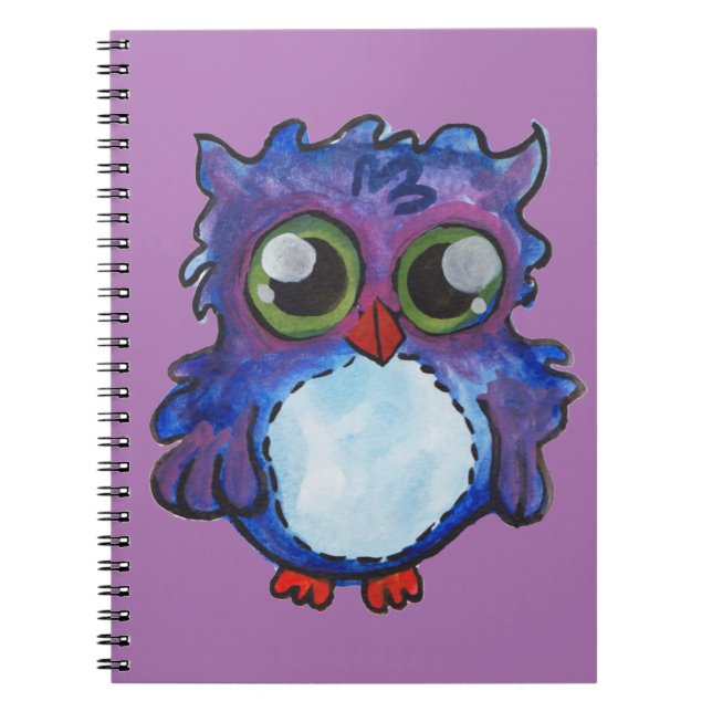Carnet spiral de Chouette Bleue (Devant)