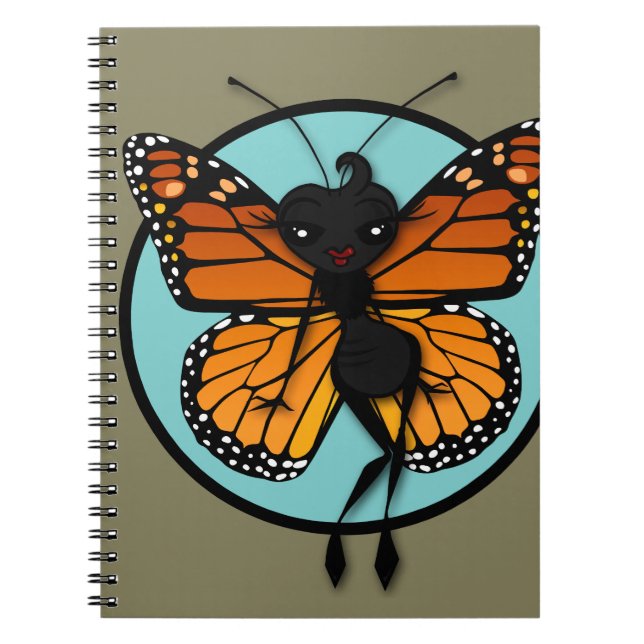 CARNET SPIRAL DE LA DAME DE MONARCH CUTE (Devant)