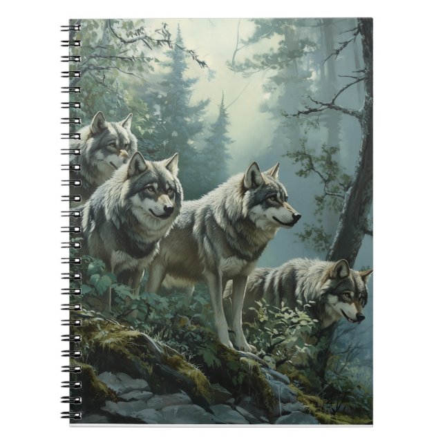 Carnet spiral de loups majestueux (Devant)