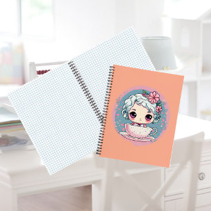 Carnet spiral de poupée à thé mignon