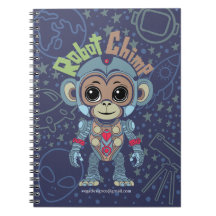 Carnet Spiral de singe-robot