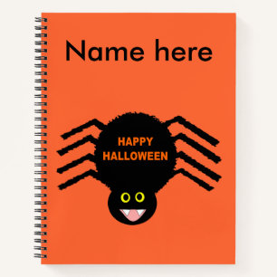 Carnet spiral d'Halloween Spider noir