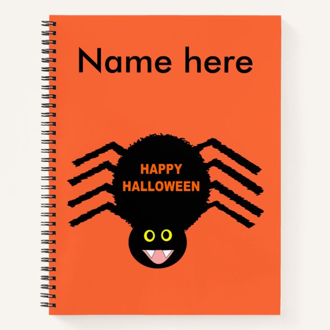 Carnet spiral d'Halloween Spider noir (Devant)