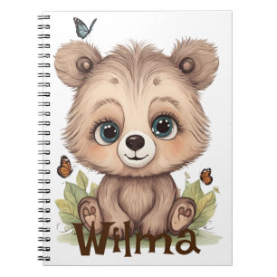 Carnet Spiral d'ours doux personnalisé