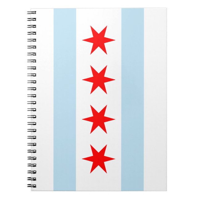 Carnet Spiral Drapeau De Chicago (Devant)
