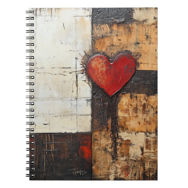 Carnet spiral du coeur de Boho (Devant)