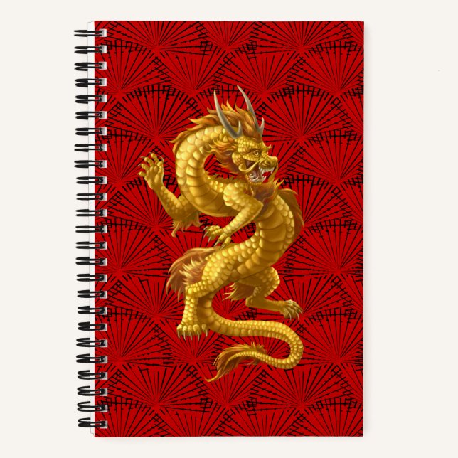 Carnet spiral du dragon d'or chinois (Recto)