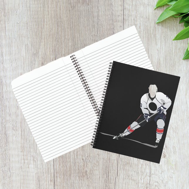 Carnet Spiral du joueur de hockey sur glace (Créateur téléchargé)