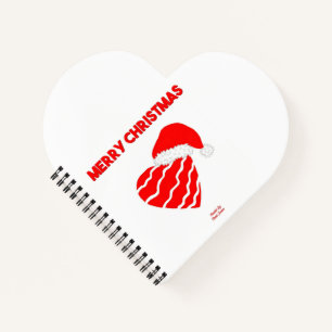 Carnet Spiral en forme de coeur de Noël Père Noël