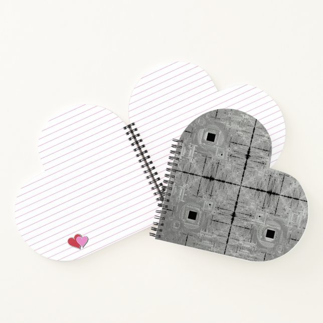 Carnet Spiral en forme de coeur de Serenade Argent (Intérieur)
