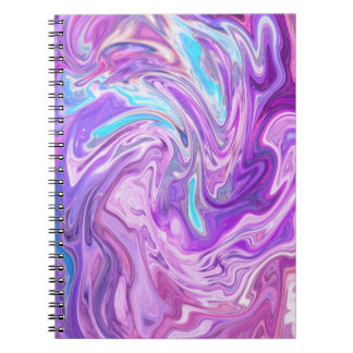 Carnet spiral en marbre violet multicolore