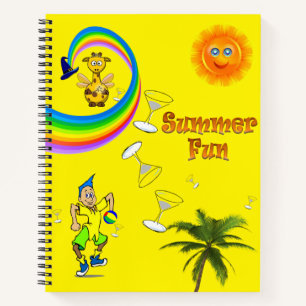 Carnet Spiral Été Amusement Rainbow Palm Trees