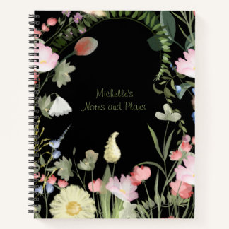 Carnet Spiral Fleur sauvage personnalisé