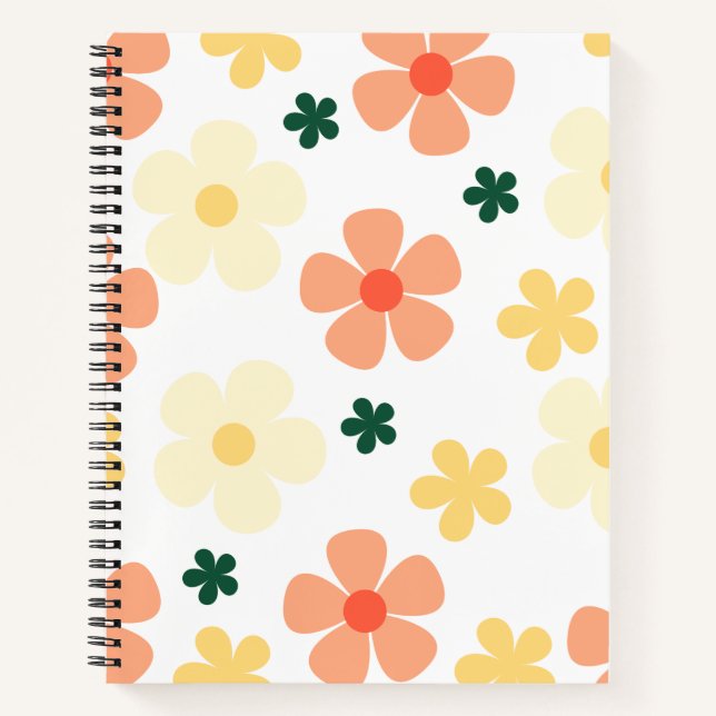 Carnet spiral floral - Fleur avec style (Devant)