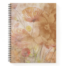Carnet spiral floral - Ligne gouvernée