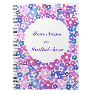 carnet Spiral 'Flower Power' pour personnaliser