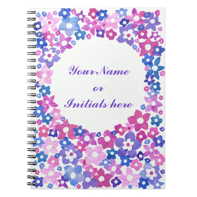 carnet Spiral 'Flower Power' pour personnaliser (Devant)
