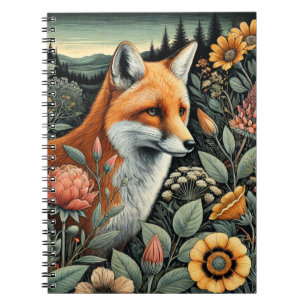 Carnet Spiral Fox Woodland Cute Animal Thème