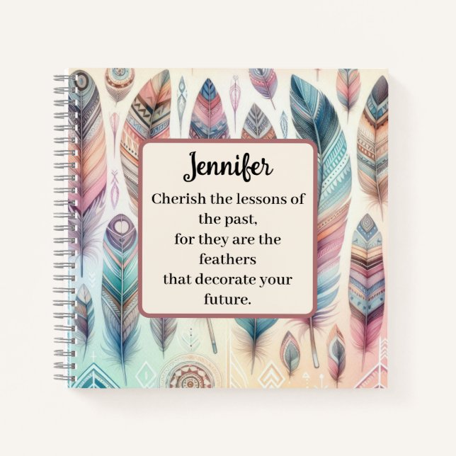 Carnet Spiral Inspirationnel Tribal Feather (Devant)
