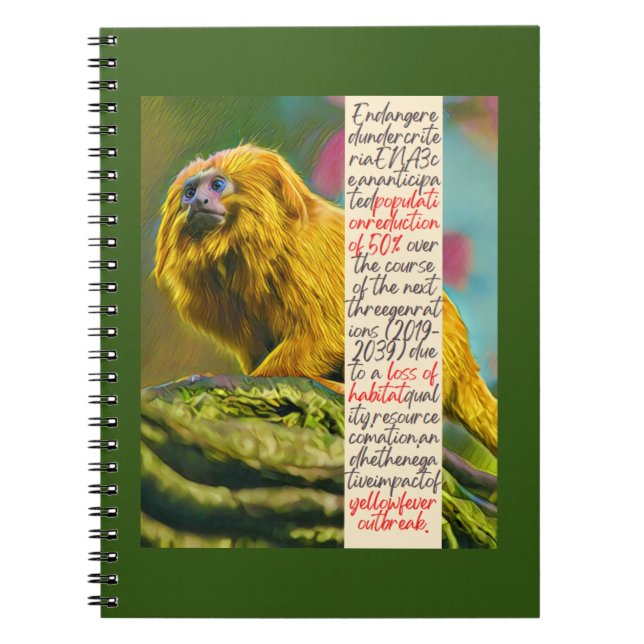 Carnet spiral Lion d'or Tamarin (Devant)