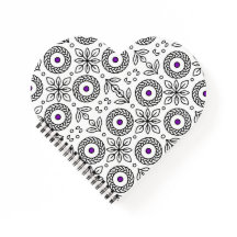 Carnet spiral mandala et feuille motif tressé