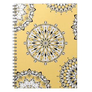 Carnet spiral Mandalas 2 jaune