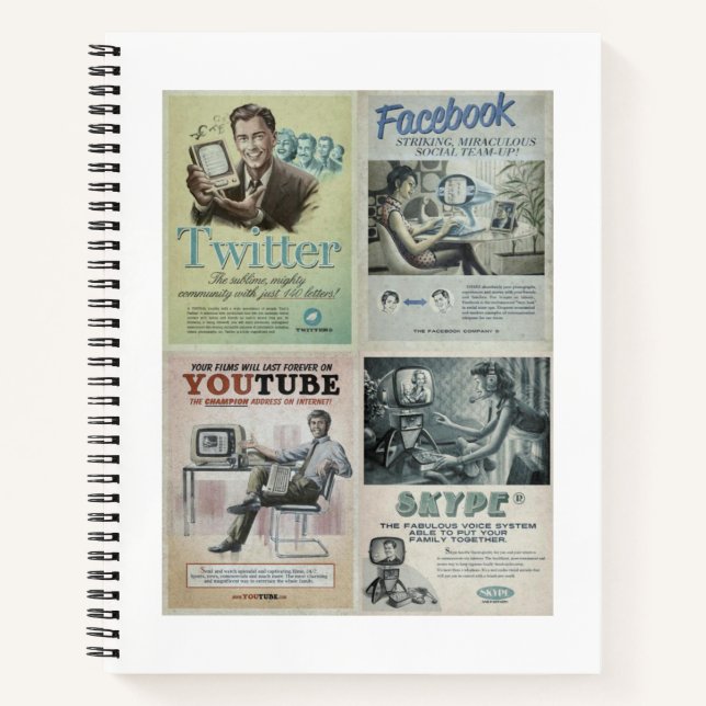 Carnet Spiral Médias Sociaux (Devant)