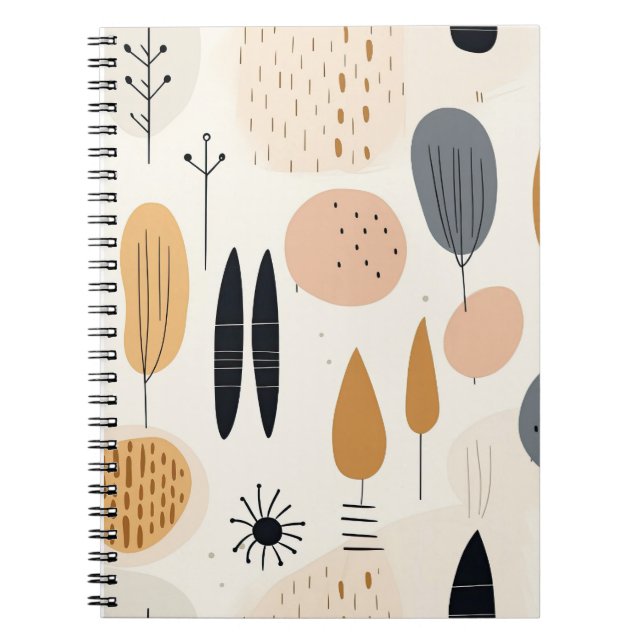 Carnet spiral minimaliste de style Boho (Devant)