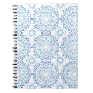 Carnet spiral Motif de Mandala bleu