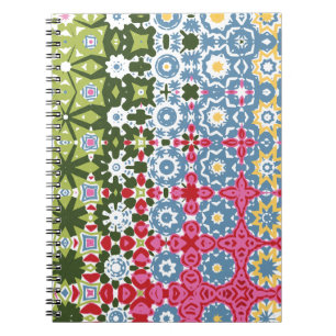 Carnet spiral Motif géométrique coloré