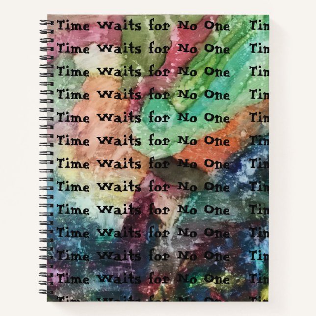 Carnet spiral multicolore...temps d'attente pour u (Devant)
