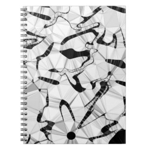 Carnet spiral noir et blanc en mouvement