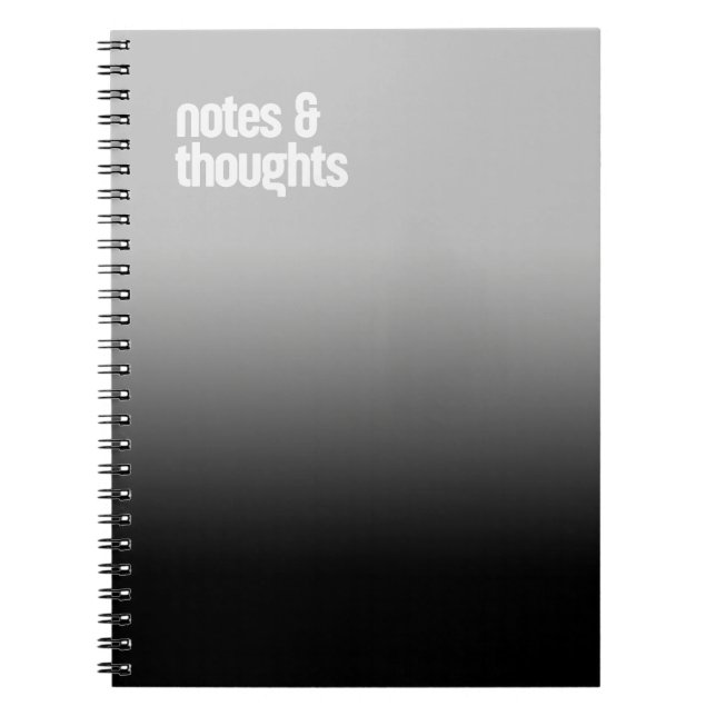 Carnet Spiral Noir - Journal "Notes & Pensées" (Devant)