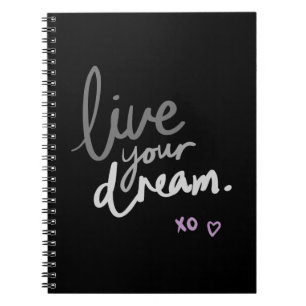 Carnet Spiral Noir - "LiveYourDream." Journal