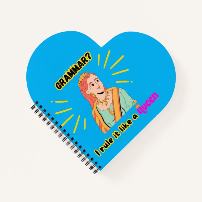 Carnet Spiral Notebbok : reine de grammaire (Devant)